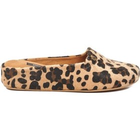 Resim Pierre Cardin Bej Leopar Hafif Tekstil Süet Önü Kapalı Kadın Ev Terliği Pc-55371 Z Bej 