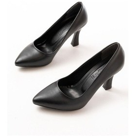 Resim Aymood St-001 Siyah Günlük 9 Cm Topuklu Stiletto Ayakkabı Siyah 