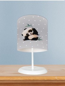 Resim Mekta Home Bebek Ve Çocuk Odası Sevimli Panda Desenli Abajur 