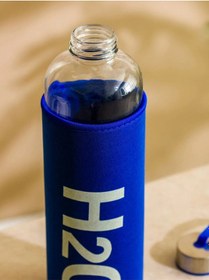 Resim H2o Kılıflı Cam Matara 750 Ml Lacivert 