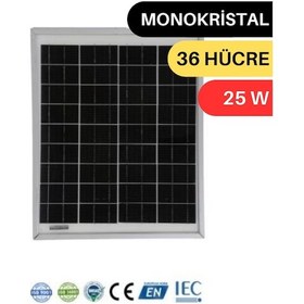Resim Lexron 25 W Watt Monokristal Güneş Paneli 