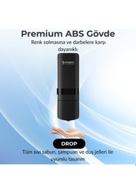 Resim Mulpex 480 Ml Siyah Duvara Monte Sıvı Sabun Dispenseri Premium Kalite Abs Gövde, Anahtarlı, Şık Ve Güvenli Siyah 