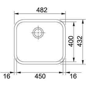 Resim Franke Sottotop Ga x 110-45 Ino x Eviye (Tezgah Altı Montaj Tipi) 