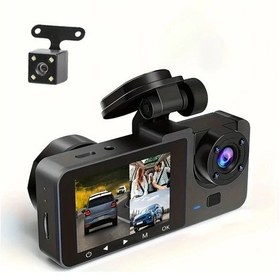 Resim Turcoshop11 Baıdeluo 3 Kanallı Hd Araç Kamerası Gece Görüşü 32gb G-sensor Park Modu Siyah Üçlü Lens 