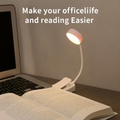 Resim 1 adet LED Klipsli Kitap Lambası 3 Renk Sıcaklığı ve Ayarlanabilir Parlaklık ile - Mini Hafif Pil ile Çalışan Okuma Lambası Yatak Başucu, İç Mekan, Ofis için - Beyaz, Yatak Odası, Yatak Başucu Aydınlatması, Ofis Aydınlatması, Kompakt Aydınlatma, Basit Tasarım 