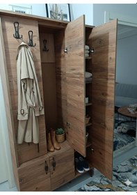 Resim Belin 3 Kapaklı Portmanto Vestiyer Ayakkabılık Dolap Çam - M3 