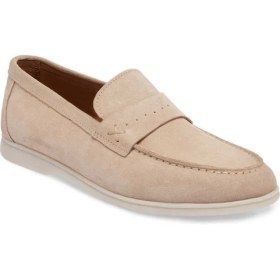 Resim Tergan Bej Hakiki Süet Deri Erkek Loafer - E24I1AY56788-B79 