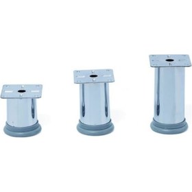 Resim Merveuras Baza Ayağı Ayarlı Tablalı Metal Krom Ayak 6 Cm. 