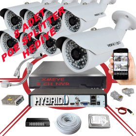 Resim Bises 8' Li 5 Mp 1940P Sensör 6 Megapiksel Sony Lens Metal Kasa Ip Güvenlik Kamerası Seti_bs 748IP 