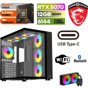 Resim MSI Msı-Şafak-Gaming Pc Ddr5 -Rtx 5070 12GB – Ryzen 7 9700X – 32GB -64GB Ddr5 Ram – 1 Tb M.2 SSD - Sıvı Sogutmalı - Windows 11 Pro Masaüstü Bilgisayar 