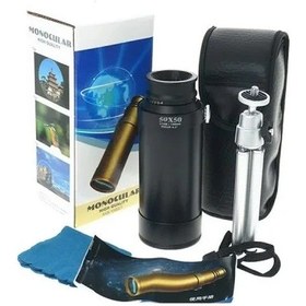 Resim 50x50 Panda Metal Gövde Tek Gözle Büyük Mercek Korsan Dürbün Dsyh Açık Sarı 