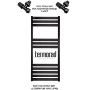 Resim Mat Siyah Alüminyum Havlupan 50 x 110 Cm Termorad Petsa Slim +2 Ade N11.74 