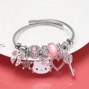 Resim Hello Kitty Bileklik - Hello Kitty Charm'lı Ayarlanabilir Zincir, Yıldızlar ve Kalpler - Anime Kızları için Kawaii Takı Hediyesi, Doğum Günü, Mezuniyet, Sevgililer Günü Hediyesi - Günlük & Parti Takısı - Uygun Fiyatlı Anime Aksesuarları, Karikatür Temalı Süslemeler, Sentetik Taş Detaylar, Gençler İçin 