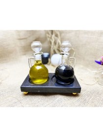 Resim Şık Siyah Mermer Yağdanlık Standı, Doğal ve Zarif Tasarım, Ev Dekoruna Şıklık Katar 