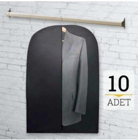 Resim 10 Adet Takım Elbise Kılıfı Koruyucu Kılıf 100x63 Cm Siyah 
