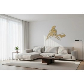 Resim Kalkanı Ve Kılıcı İle Güçlü Savaşçı Metal Duvar Tablosu 