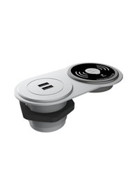 Resim Circular-line Modüler Hızlı Şarj Kutusu Wireless Usb-Gümüş 
