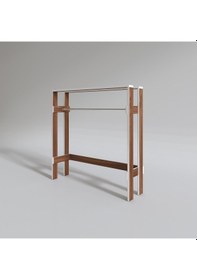 Resim Kenzlife Giysi Dolabı Casim 100 100 25 Cvz Askılık Ayakkabılık Kahverengi 