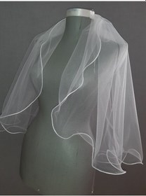 Resim Suzanna Moda 60 Cm Boy 3mt Eni Tek Kat Uçları Şerit Bukleli Dalgalı Taraklı Hayal Tül Gelin Duvağı Beyaz 