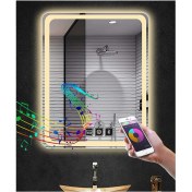 Resim Global Led Mirror 75X105 cm Bluetoothlu Dokunmatik Tuşlu Buğu Yapmayan Ledli Banyo Aynası 
