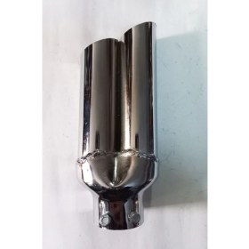 Resim Yan Kesik Minik Çiftli Nikelaj Egzoz Ucu Eksoz Sök/tak Vidalı 