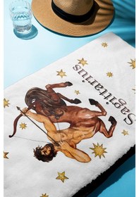 Resim Dijital Baskı Plaj Deniz Havlusu Yay Burcu Desenli Peştamal Hvl0039 Renkli 