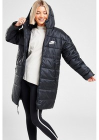 Resim Nike Therma Fit Repel Synthetic Fill Parka Kadın Uzun Midi Kapüşonlu Mont Siyah 
