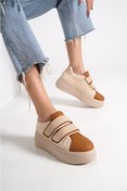 Resim MP Fashion Venedik Tt Bağcıksız Cırtlı Ortopedik Taban Kadın Spor Sneaker Ayakkabı Ten/kahve 