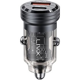Resim L35 Transparent 45W PD/QC Type-C ve USB Çıkış Ultra Hızlı Mini Araç Şarj Cihazı 