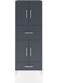 Resim Hyperion Dolap 4 Raflı 2 Çekmeceli 4 Kapaklı 60x44x163 Antras... Antrasit 