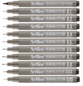 Resim artline Drawing System Teknik Çizim Kalemi 11'li Tam Set 