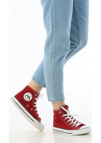 Resim Everest Unısex All Star Şeffaf Taban Bilek Boy Sneaker Bordo 