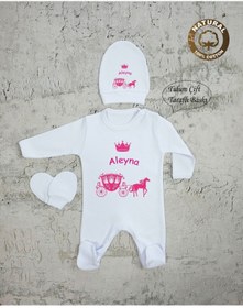 Resim yzc home size dair... K1017 Isimli Kız Bebek Tulum Şapka Eldiven 