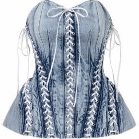 Resim Josephine Denim Corset - 36 / Blue 