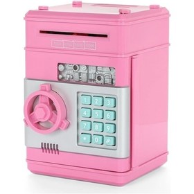 Resim Şifreli Otomatik Kağıt Para Alan Kasa Kumbara Elektronik Atm Pembe 