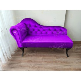 Resim aldagelsin Ters Kol Dekoratif Bihter Koltuk Josefin Puf 130 cm Siyah Ayak 