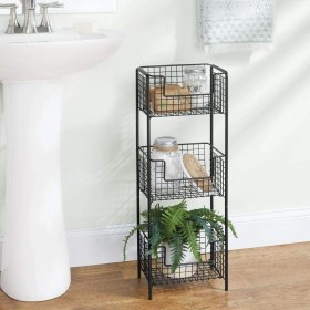Resim Go Dekor Çok Amaçlı 3 Katmanlı Dikey Banyo Raf Ünitesi 