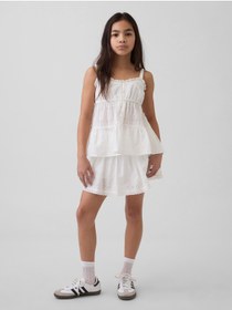 Resim GAP Kız Çocuk Beyaz Tiered Eyelet Tank Bluz 