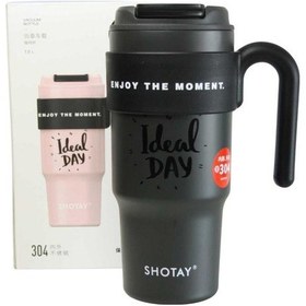 Resim Shotay St-8917 Çift Kullanım Pipetli/rahat İçim Siyah 1000ml Çelik Matara Diğer 