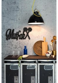 Resim Dekoratif Mutfak Yazısı Ahşap Tablo Mutfak Duvar Dekoru 