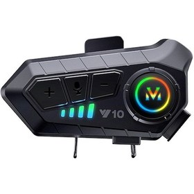 Resim Hallow V10 Bluetooth Motosiklet İnterkom Siyah 