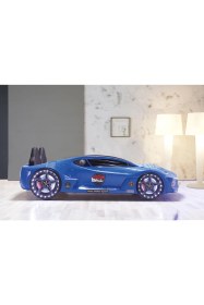 Resim Kaju Mobilya Kaju Moon Full Mavi Arabalı Yatak 