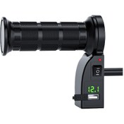 Resim Geeksen 12v Motosiklet Isıtmalı Tutma Kılıfı - 3 Sıcaklık Ayarı, Voltmetre Gösterge Ve Yumuşak Tpu Malzeme 