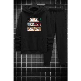 Resim Trendypassion Unisex Makima Hugging Denji Eşofman Takımı 