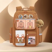 Resim 1 adet Sevimli Kapibara Karikatür Baskılı Sırt Çantası - Büyük Kapasiteli, Hafif ve Dayanıklı, Çoklu Cep, Ayarlanabilir Askılar, Fermuar Kapatma, Polyester Astar - Seyahat ve Günlük Kullanım için İdeal, Hayvan Severler için Mükemmel Hediye, Seyahat Sırt Çantası, Günlük Kullanım Sırt Çantası, Eğlenceli Tasarım, Güvenli Fermuar Kapatma 