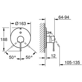 Resim Grohe Essence New Ankastre Duş Bataryası- Hard Graphite - 19285da1 Krom 
