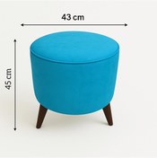 Resim Yuvarlak Puf Uzanma Koltuğu Makyaj Koltuğu Mavi 