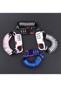 Resim Rogfer Kask Hırsızlığa Karşı Şifre Kilidi Motosiklet Araba Sepeti Yumuşak Kilit Mavi Mavi 