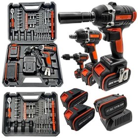 Resim Moonshop Darbeli Kömürsüz Motor Çift Akülü Şarjlı Somun Bijon Sıkma Makinesi 