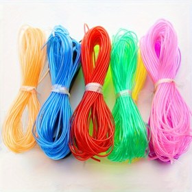 Resim 10 metrelik, 2 mm çapında, çok renkli, şeffaf, boş kauçuk boncuk ipi, el yapımı aksesuarlar 